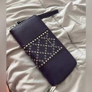 Michael Kors Dark Purple Studded Wallet
